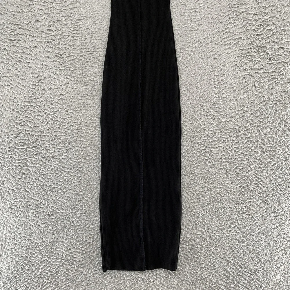 Naked Wardrobe Tank Dress Womens XS Black Ribbed Bodycon Midi USA Minimalist - Picture 2 of 12